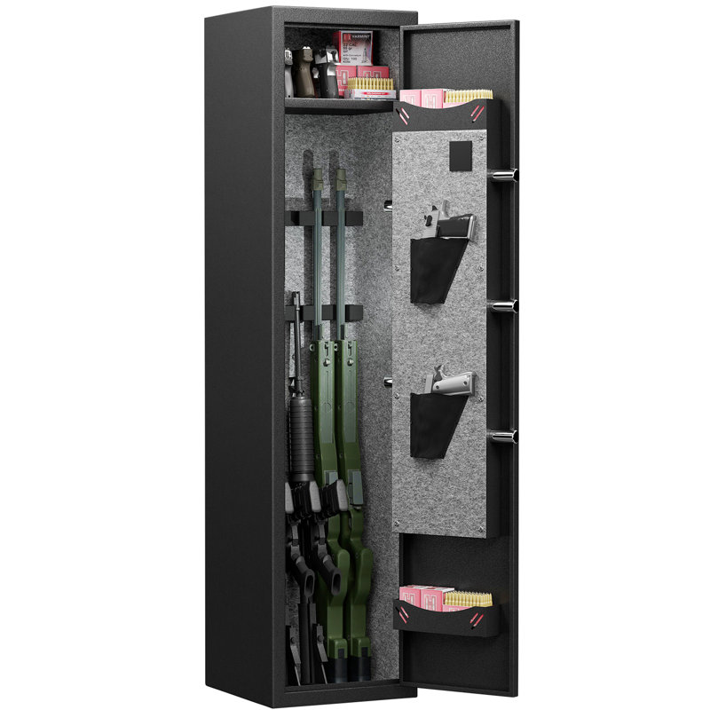 Et armoire de rangement - Casier en acier avec code d'accès rapide, tablette détachable, coffre-fort réglable pour les fusils et les fusils à l'intérieur