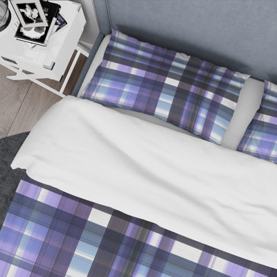 Ensemble de housse de couette en microfibre mauve / blanc 3 pièces