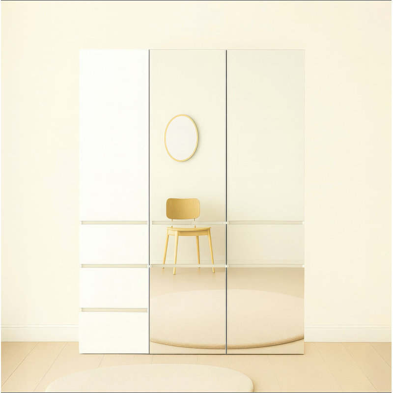 Système de placard modulaire en bois avec miroir Elise
