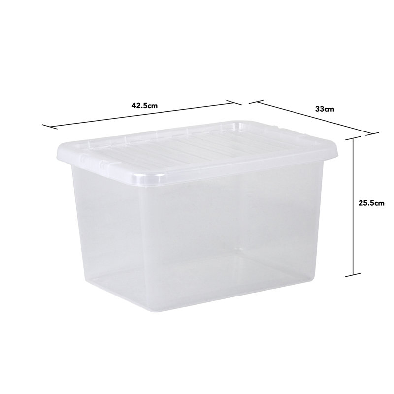 Wham Crystal 25L Plastic Storage Box & Lid Clear
