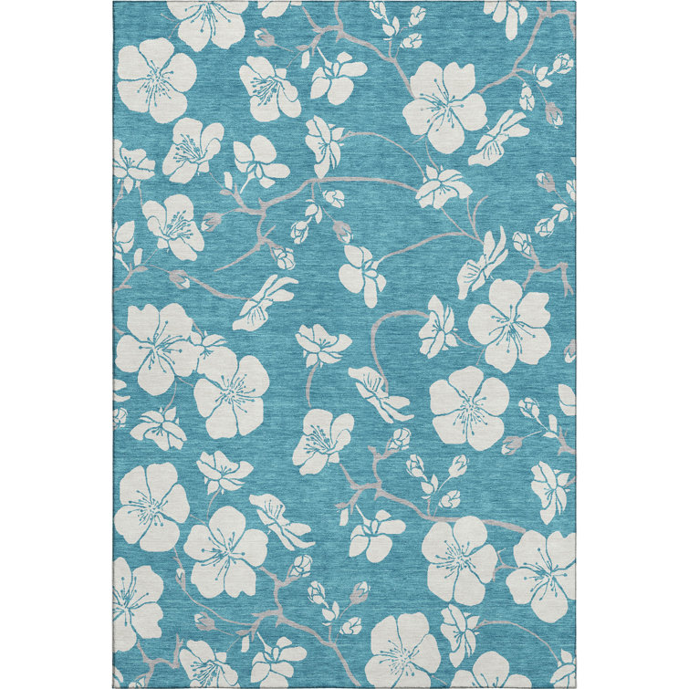 Premium Machine Washable Birchview AMF1032 Floral Rug