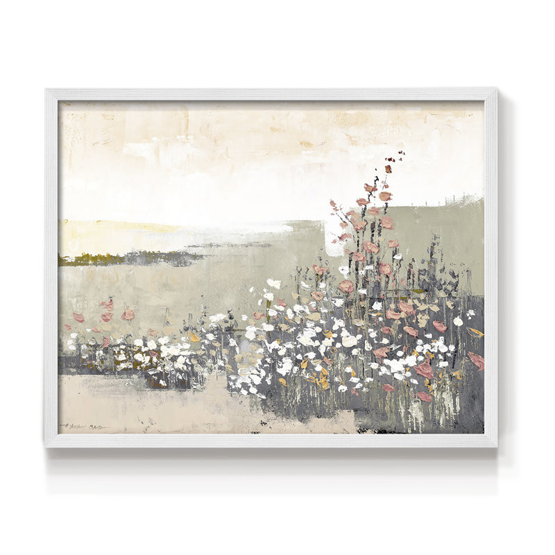Soft Mordern Field - Reproduction encadrée - Restickable, H 11 po x l 14 po, Blanc