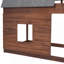 Lit superposé en bois avec toit, échelle et 2 fenêtres Wood House