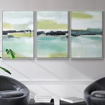 " Sea Green Layers I " 3 - Pieces