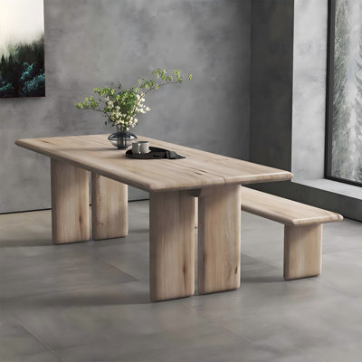 110.24"Minimalist Natural Wood Meeting Table