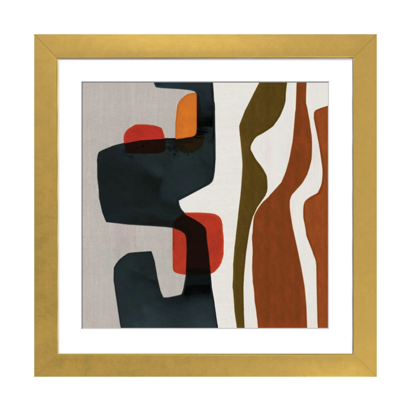 «Fragments Wall Art Print», papier d'art encadré, Framed Paper, 16" x 16", Gold