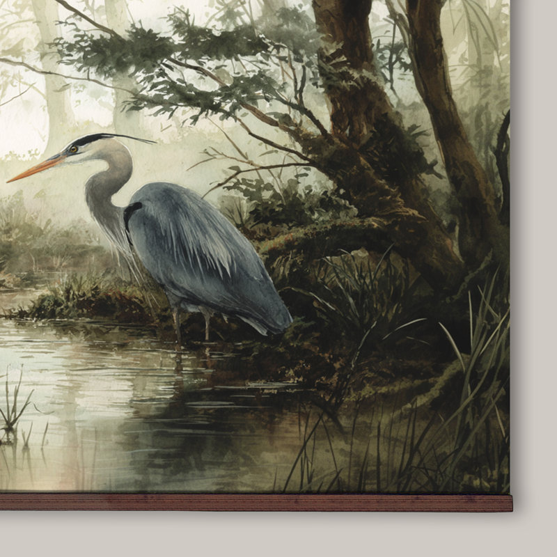 Tapisserie murale Heron by the Water, H 40 po x l 60 po