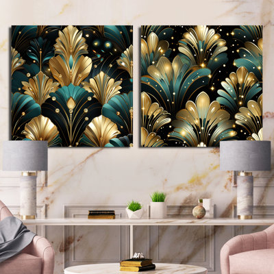 Juana - Abstract Botanicals Square Collage Set Of 2