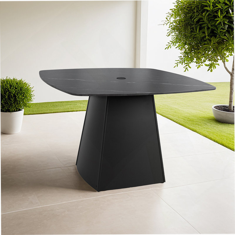 Table de salle à manger à piédestal d'extérieur 44 po Modern
