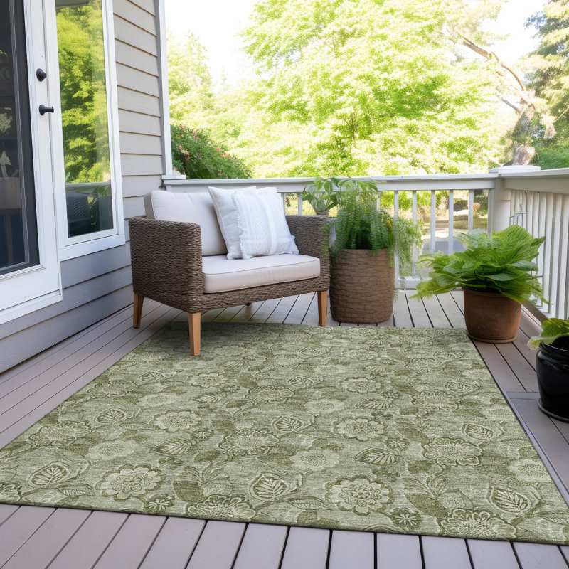 Tapis intérieur / extérieur Xhevrie lavable à la machine, Rectangle 2 pi 6 po x 3 pi 10 po