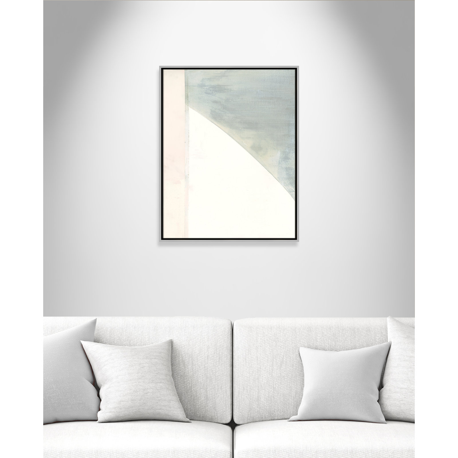 Alexandria "In Neutral I" Painting by Cartissi, Silver Framed Canvas, 29.5" H x 23.5" W x 2" D