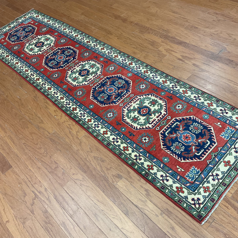 Tapis de la surface en laine de couloir 2 pi 7 po x 9 pi 9 po one-of-kind à la main noué la Jevon