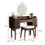Coiffeuse en bois de noyer noir 39,37 "de luxe avec miroir de maquillage à DEL et tabouret en bois massif