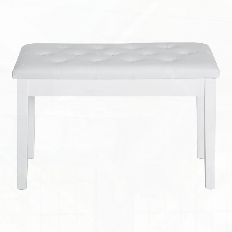 Banquette de piano capitonnée à boutons capitonnée, Blanc