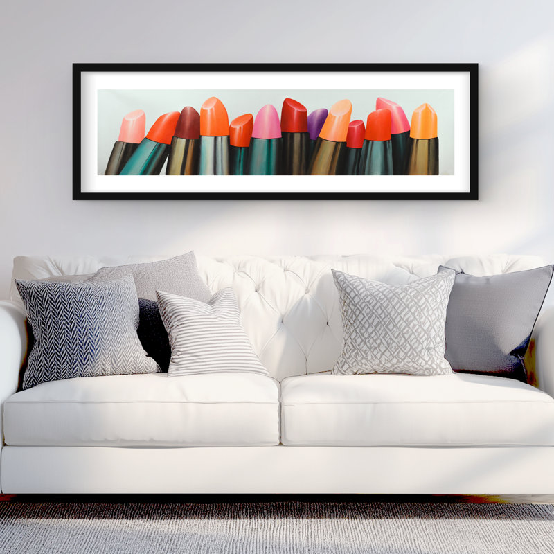 Lipstick Collection - Red Romantic Framed Matted Print Decor