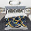 Helix Expression Abstract jaune et bleu - Ensemble de housse de couette abstrait moderne - Polyester microfibre-1818980220