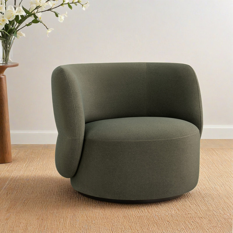 Kim Marcello Swivel Accent Chair, Vesper Forest Velvet