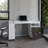 Odessa Extendable Desk, 2 Drawers, 4 Shelves, 4 Wheels, White/Walnut - Desk