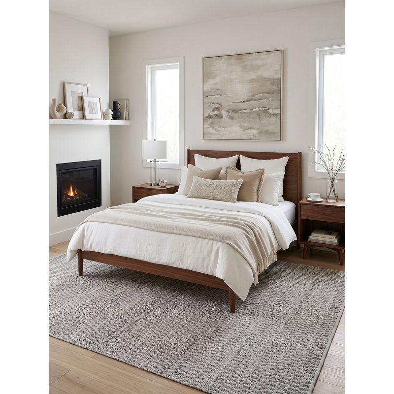 Mantra Chevron Area Rug in Gray, Rectangle 10' x 14'