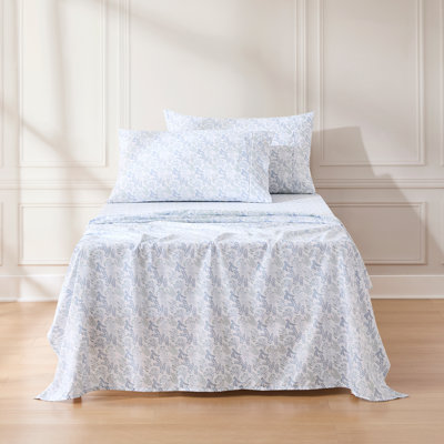 Ensemble de draps botaniques et feuilles bleues