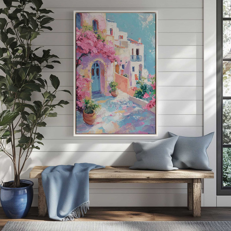 Amalfi Blooming Pathway II, Blanc opaque, H 13 po x l 9 po, Impression encadrée sans passe-partout
