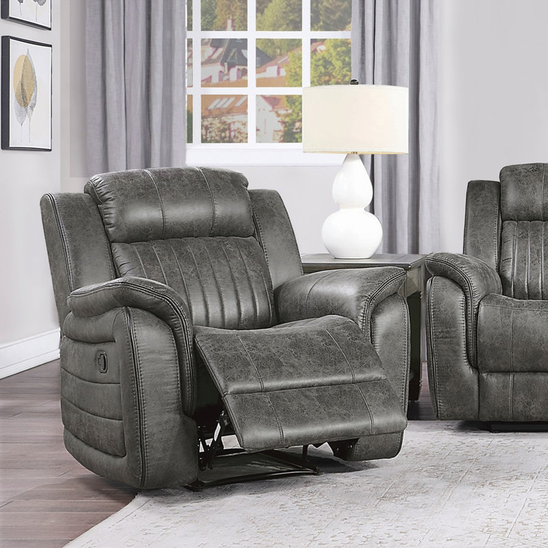 Fauteuil inclinable classique brun-gris classique 1pc, Gris