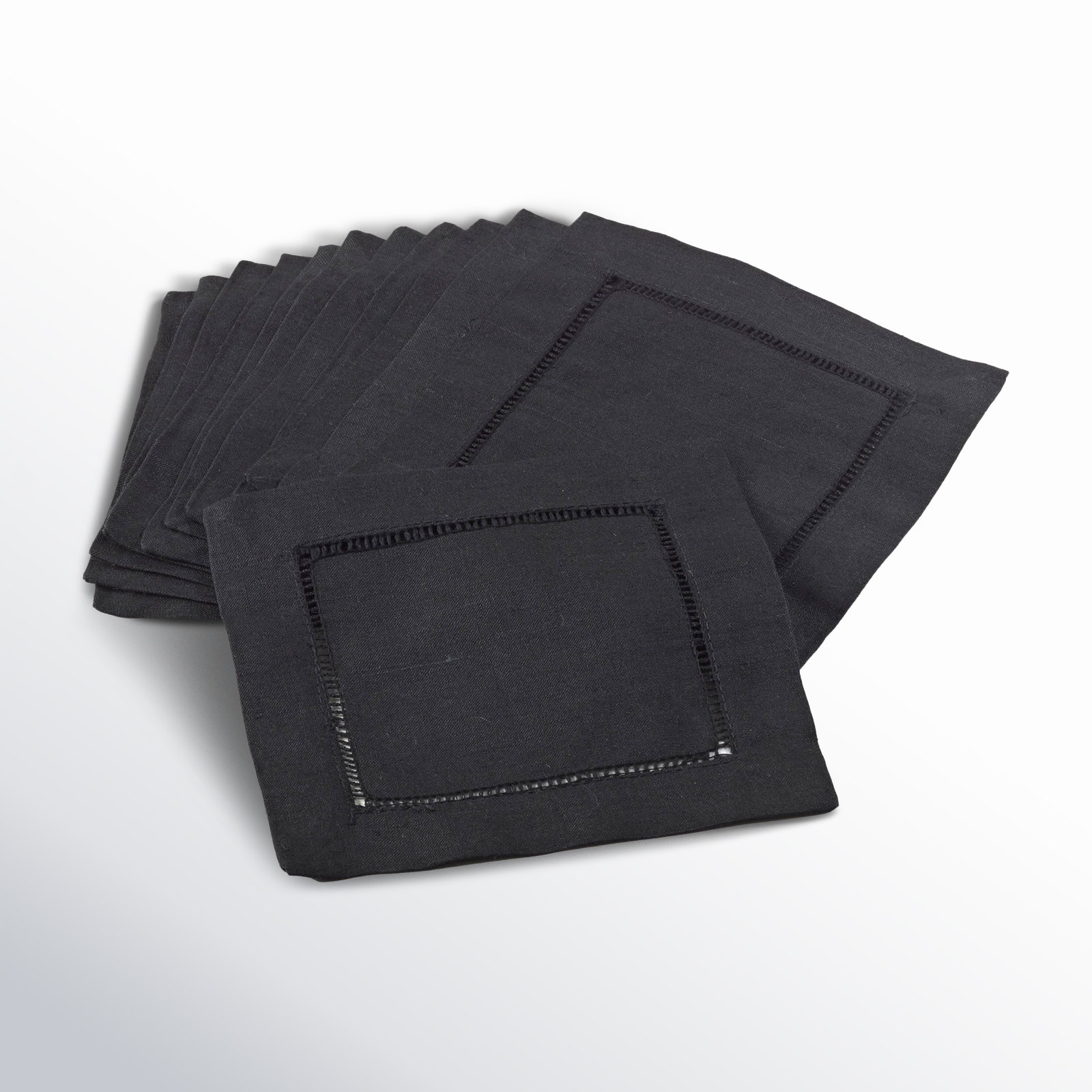 Gelder Reversible Cocktail Linen Napkin, Black
