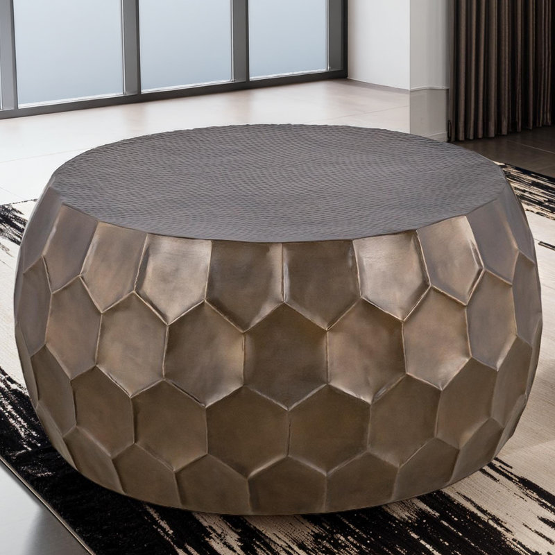 Maggie Coffee Table And End Table Gold, Gold