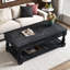 Table basse polyvalente à plateau relevable noir vieilli avec tablettes et plateaux de rangement-849775911