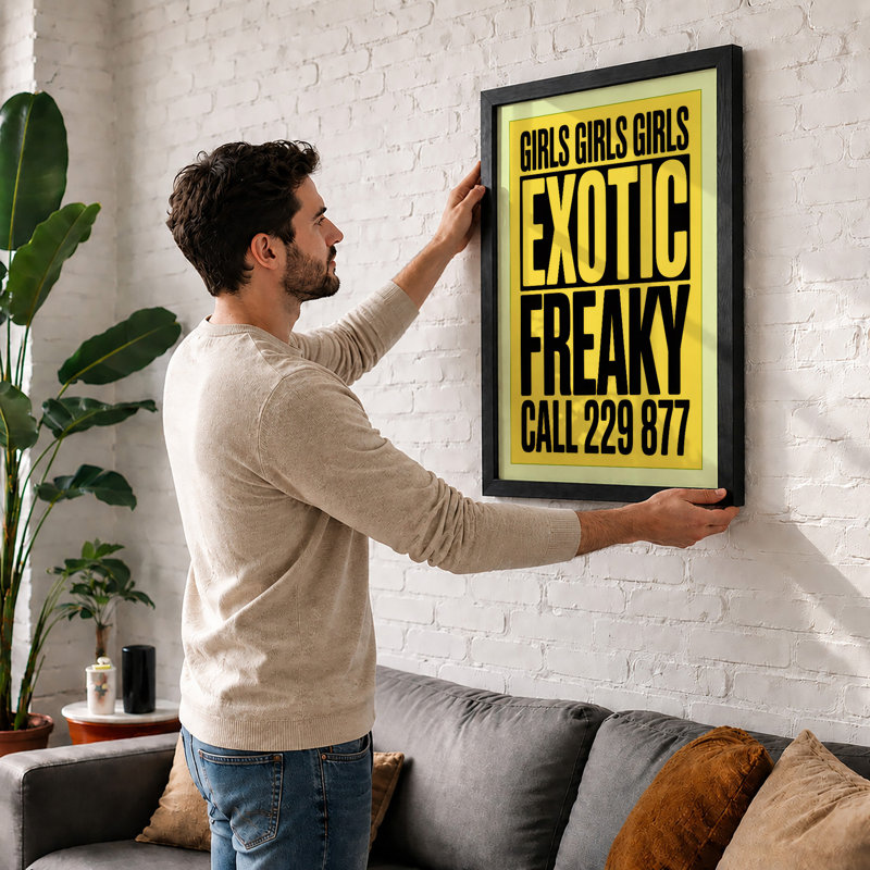 Exotic Freaky Typography - Framed Print, A1 - 84.1 x 59.4 cm, Unframed