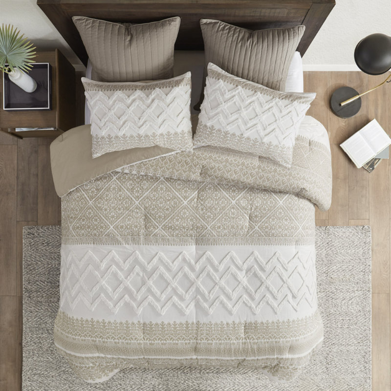 Ensemble d'édredon en coton rustique avec capitonnage en chenille 3 pièces Rustic Farmhouse