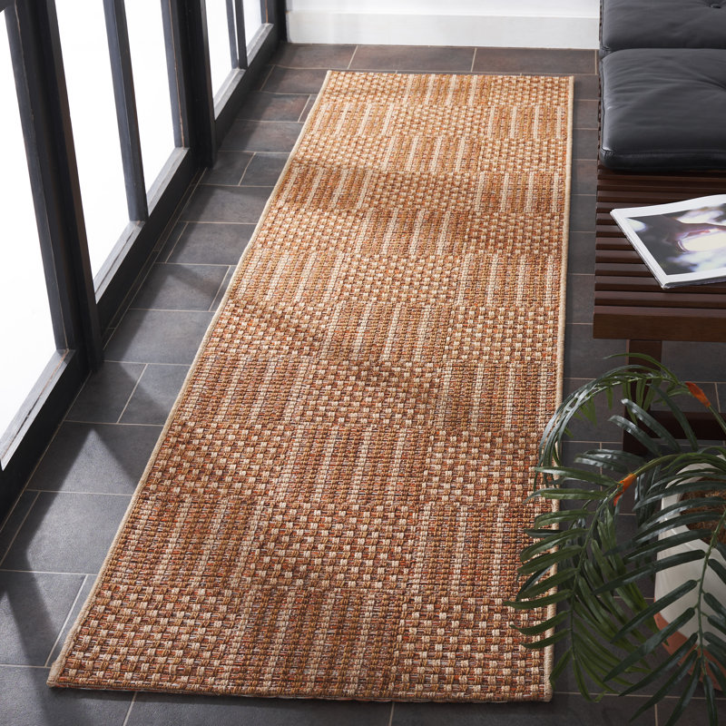 Jhared Sisal All-Weather Performance Checkered Indoor/Outdoor Area Rug, Runner 2'2" x 8'