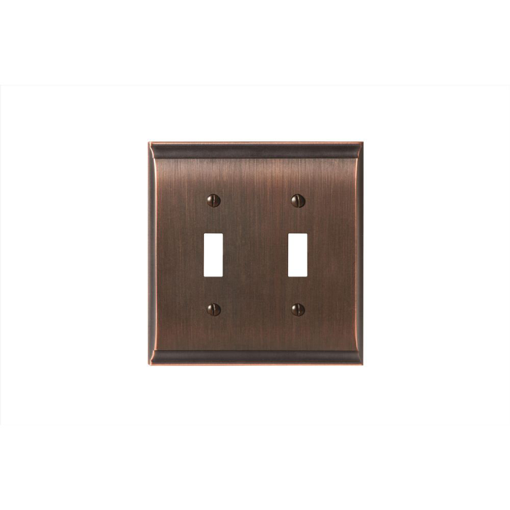 Candler 2-Gang Toggle Light Switch Wall Plate Amerock 