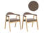 ONECO 46cm H Boucle Upholstered Armchair in Brown, Beige