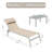 Patio Chaise Lounge Of 3: Aluminum Pool Chairs With Side Table For Outdoor Use. Adjustable Recliner In Khaki. Superior Comfort, 5 Positions, . Frame, Material. All Weather Poolside, Beach, Yard,