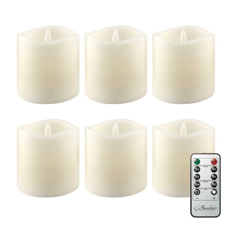 Ensemble de bougies pilier 6 pièces Jhara, H 3 po x l 3 po x P 3 po, Crème
