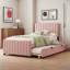 Lit plateforme en velours avec lit gigogne simple Modern-1433504586-1433504581