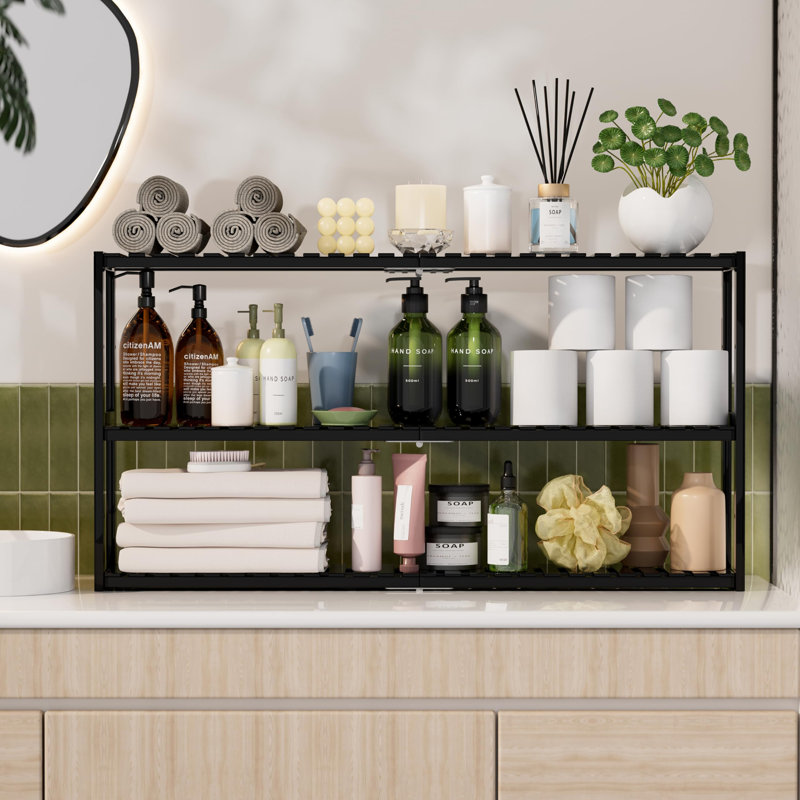 Support de rangement mural multifonctionnel en bambou