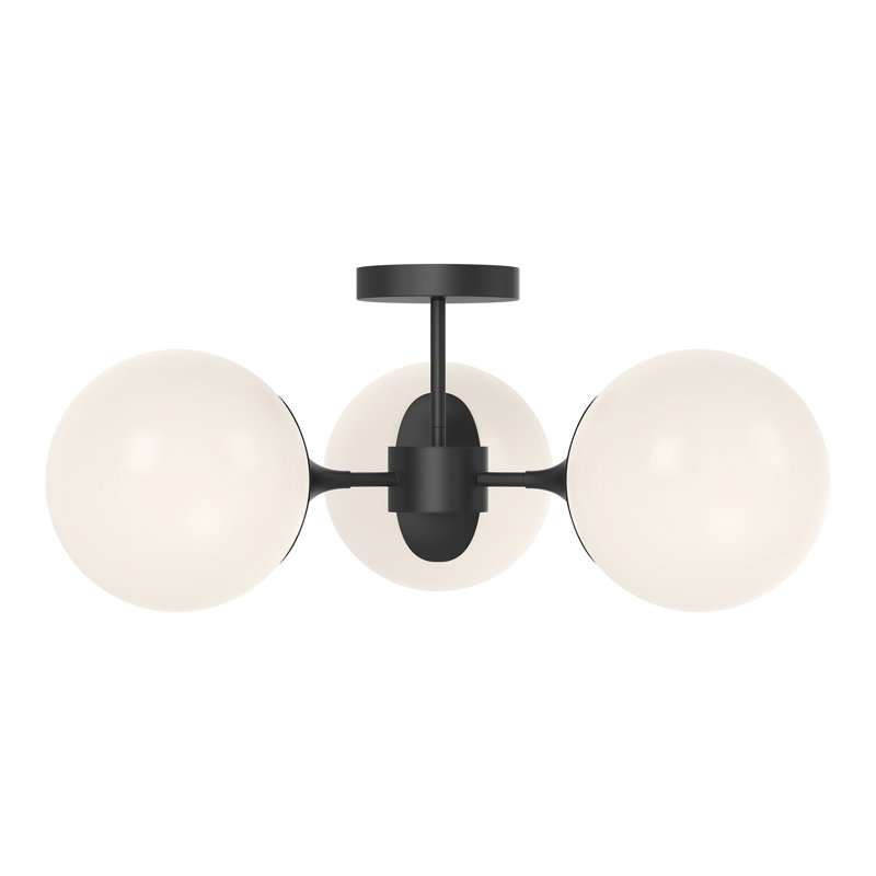 Nouveau 3 - Light Semi Flush Mount, Matte Black