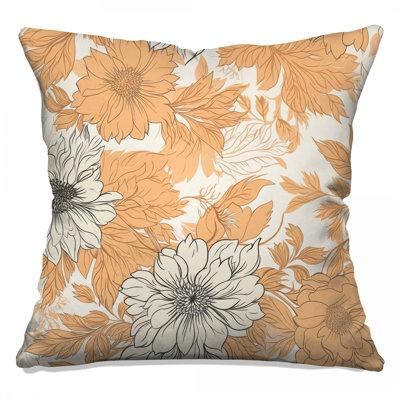 Coussins décoratifs à double face orange et beige
