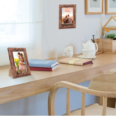 Aleara personnalisé en bois foncé rétro - cadre rustique personnalisé pour affichage mural et de bureau