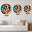 Horloge murale moderne bleue, orange et rouge-1838148046