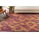 Tapis orange / mauve en coton tissé à la main Mann Ikat