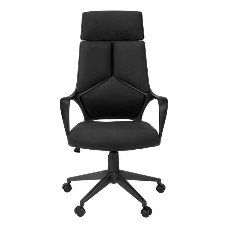 Office Chair, Adjustable Height, Swivel, Ergonomic, Armrests, Computer Desk, Work Fabric Metal, Black