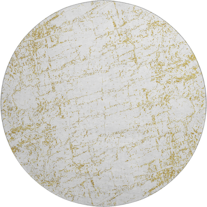 Tapis doré de qualité supérieure lavable à la machine Cerrito AMF606, Rond 8 pi