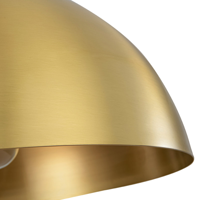 1-Light Metal Dome Pendant, 8.3" H x 15" W x 15" D