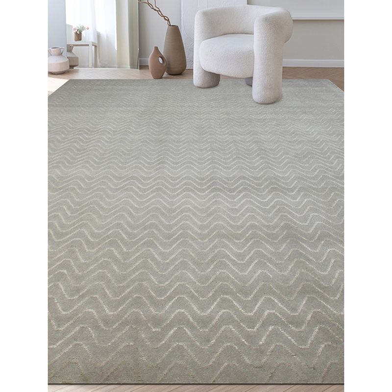 Hand Knotted Area Rug in Clay, Rectangle 8' x 10'