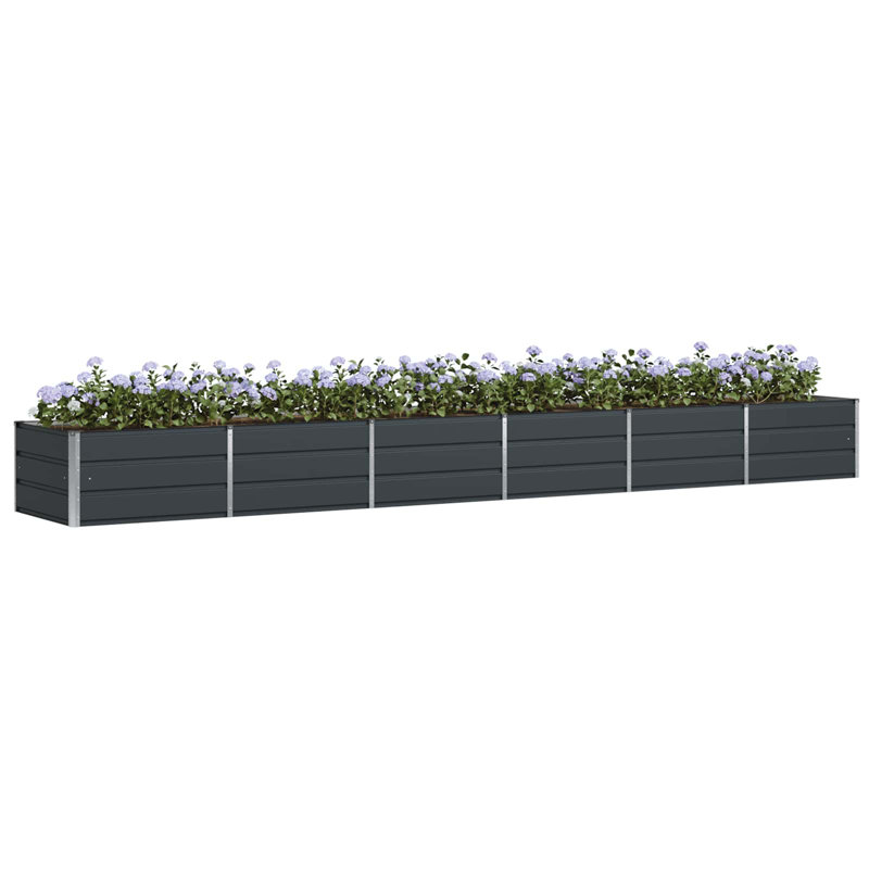 Planter Steel, 45cm H x 480cm W x 80cm D, Anthracite