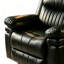 Fauteuil inclinable manuel en similicuir de 40 po de largeur, dossier et accoudoirs rembourrés-1014618835