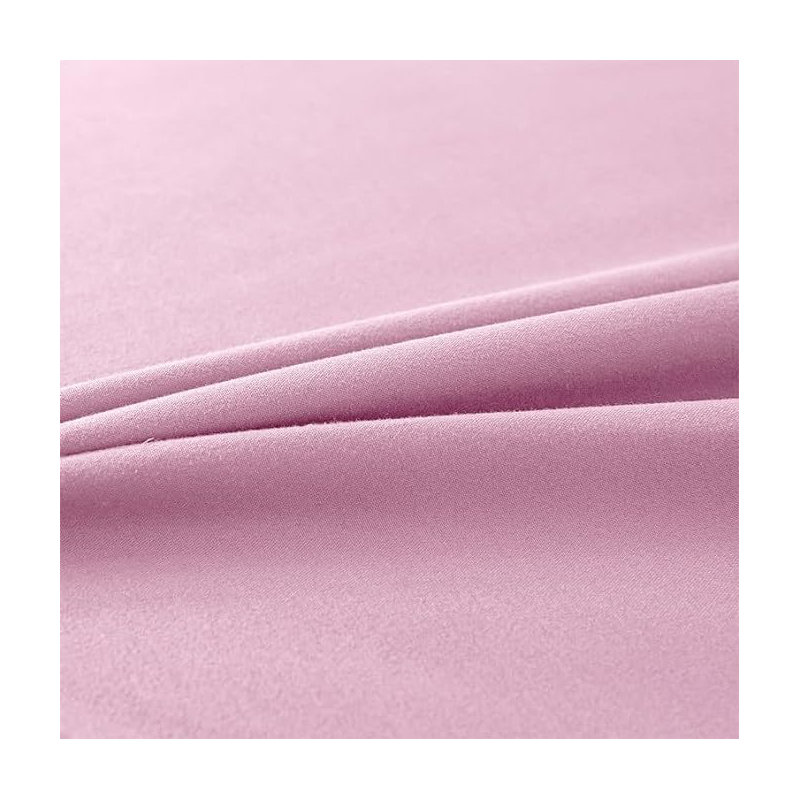 Parizoda Plain Fitted Sheet Extra Deep Pocket 30Cm , Elastic Pocket Breathable, Double (4'6), Pink